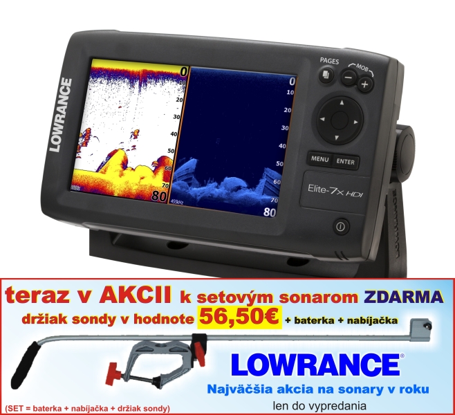 Lowrance Elite-7x CHIRP Fishfinder with 83 200 kHz and 455 800 kHz  Transducer